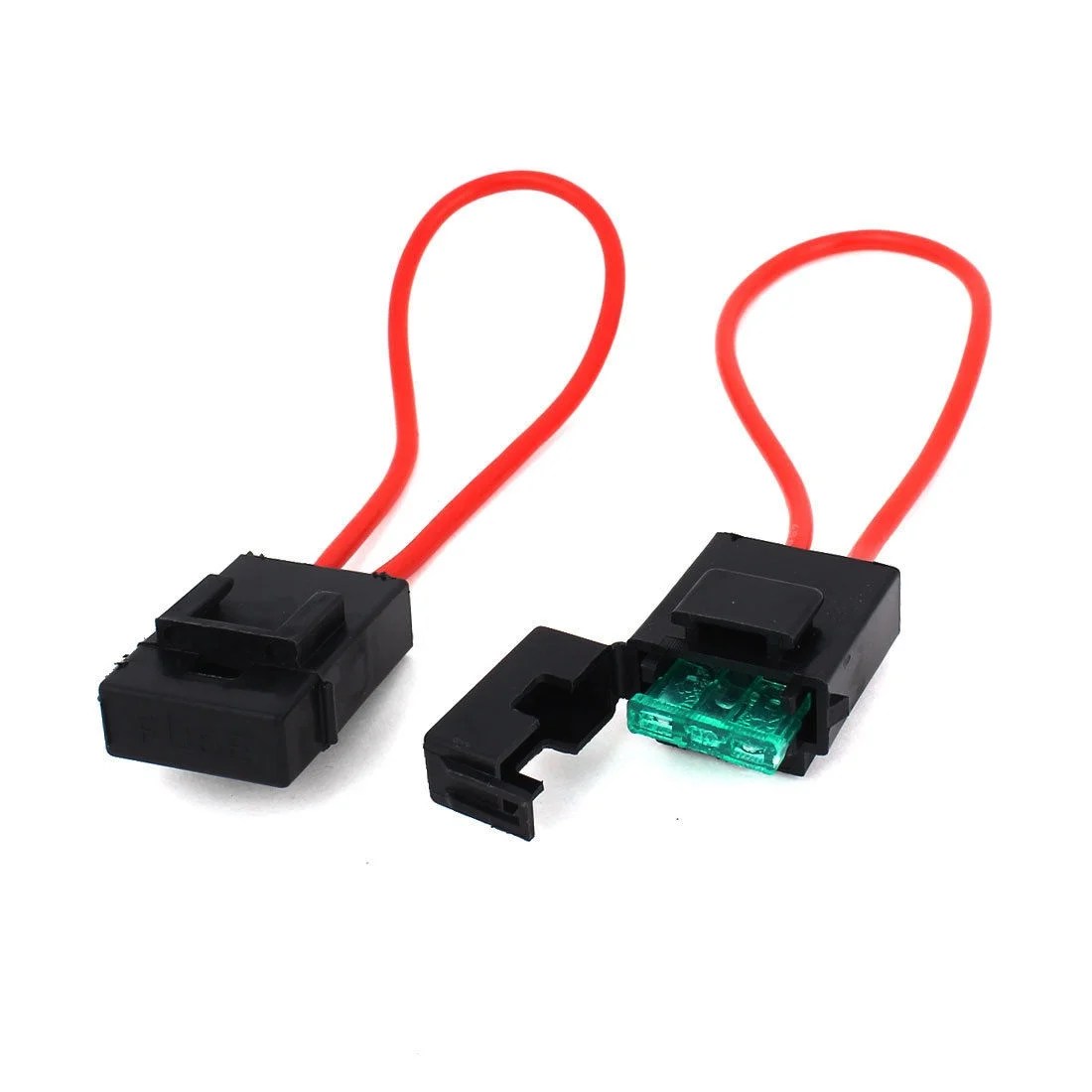2x Inline 2Prong 30A Blade Fuse Holder Block +Wire Automotive Boat Car