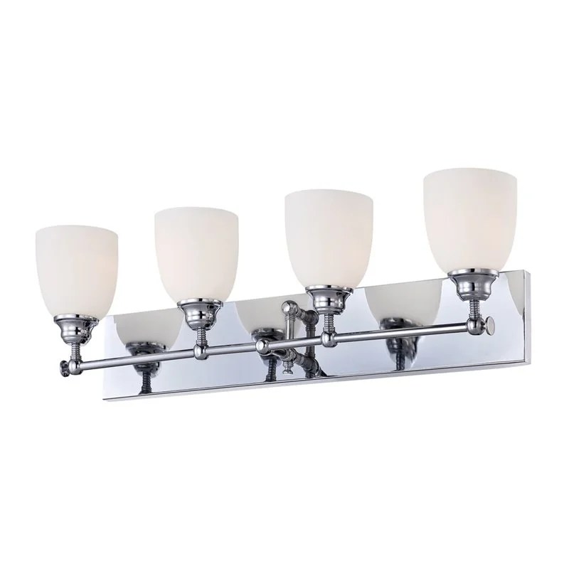 Alico Essex 4 Light Vanity Light in Chrome and White Opal Glass