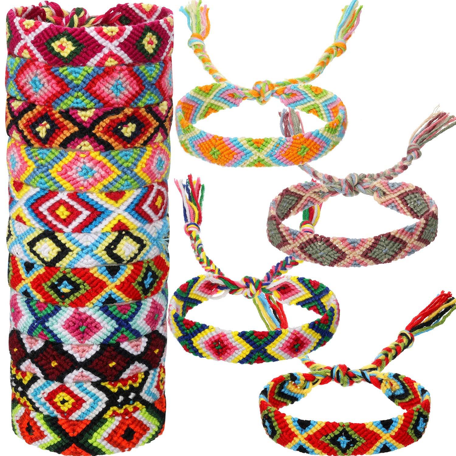 Hicarer Hicarer 15 Pieces Woven Friendship Bracelets Handmade Nepal