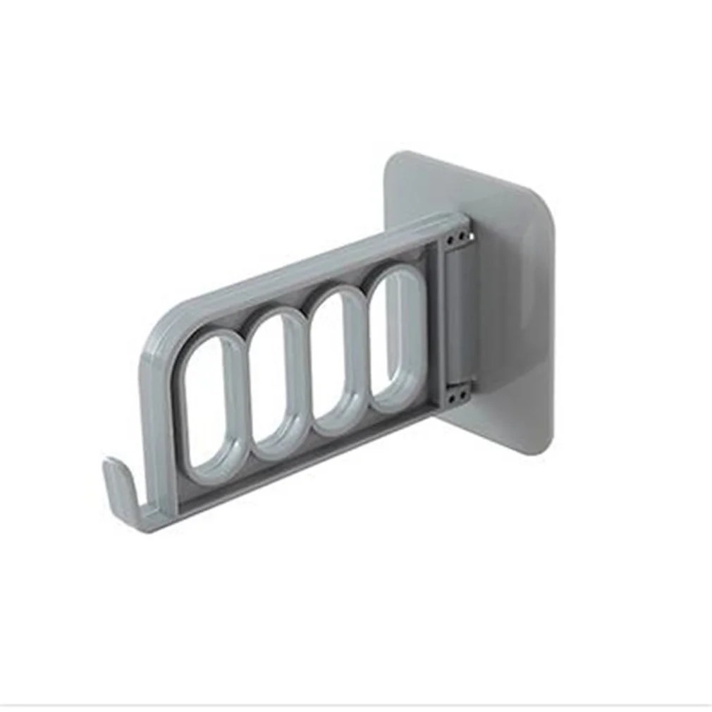 Wall Mounted Self Adhesive Hanger Hook Four Holes Hanger Finishing Rack