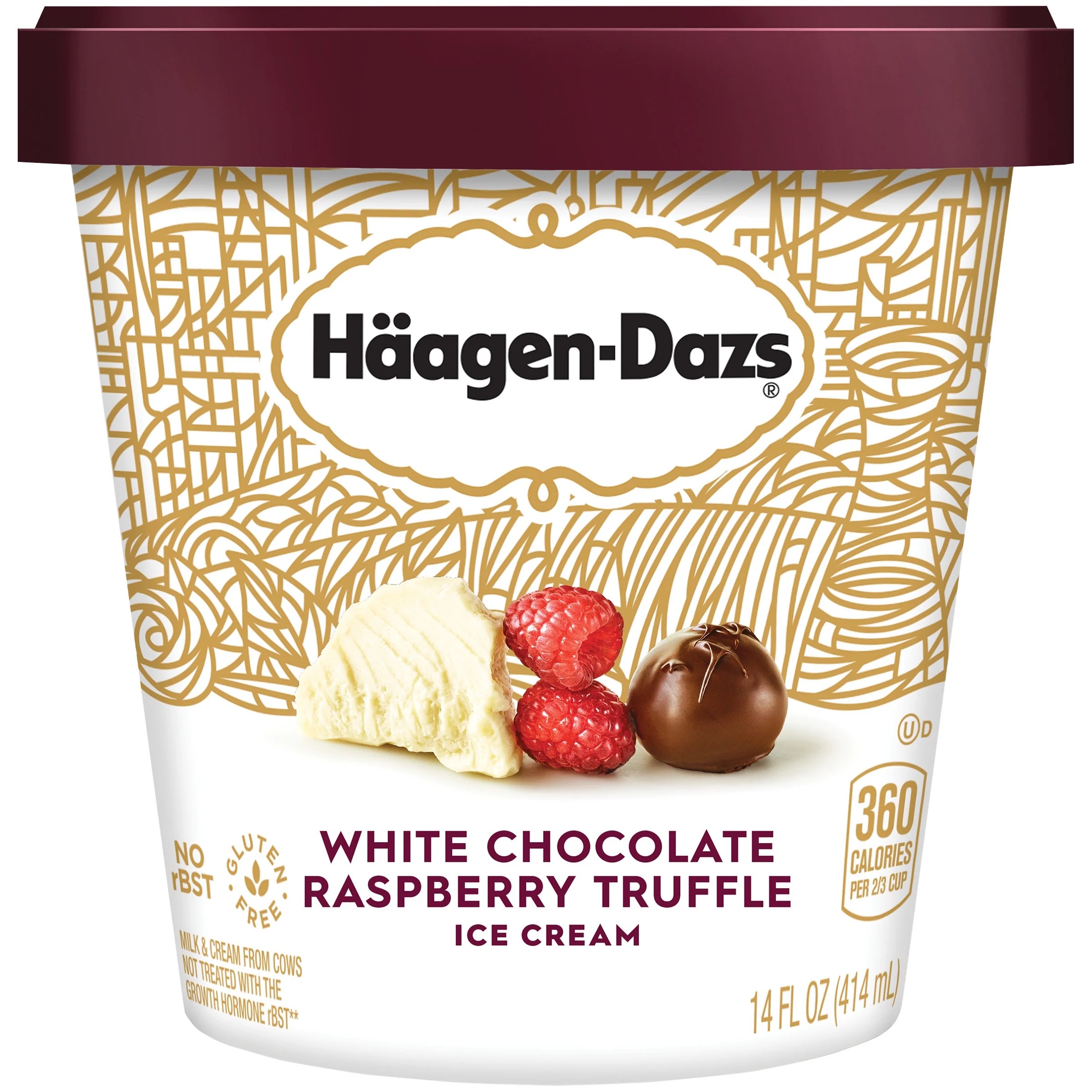 HAAGENDAZS Ice Cream, White Chocolate Raspberry Truffle, 14 Fl. Oz