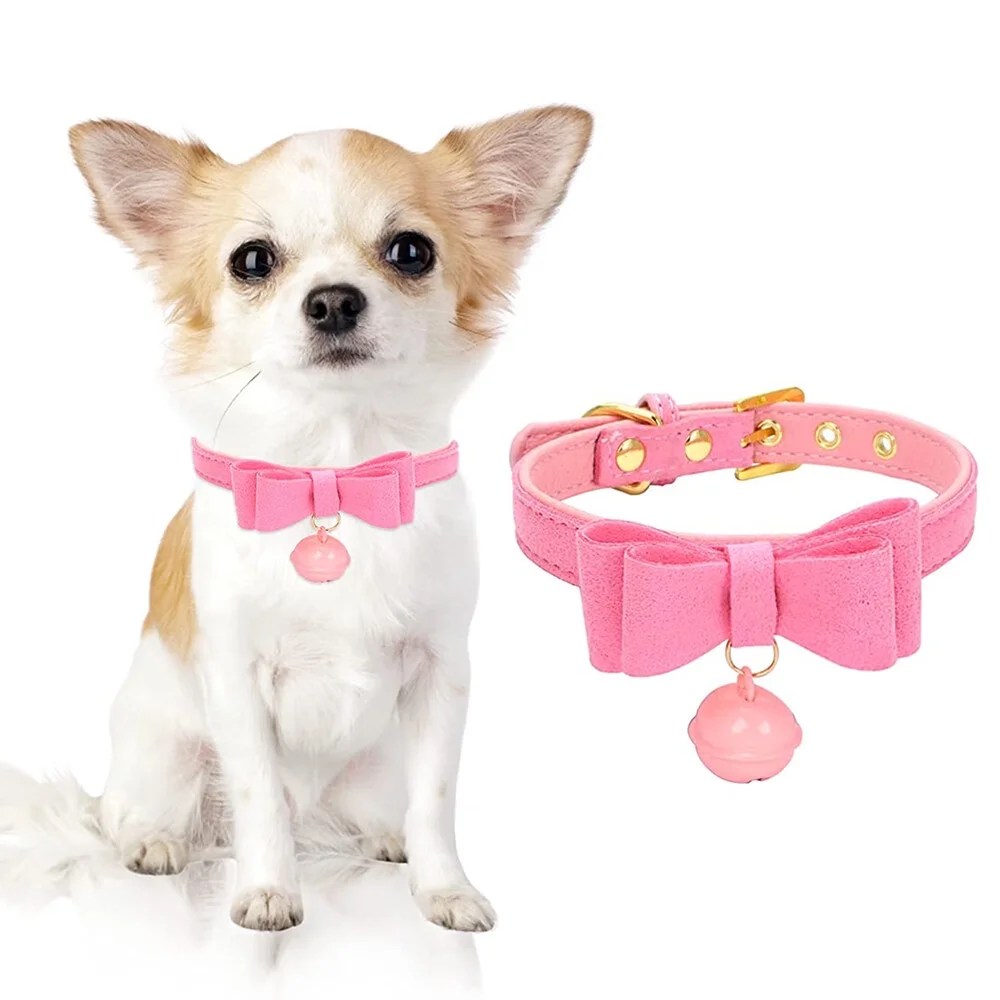 FASLMH Collar, Dog Collar with Bowtie for Small Dogs,Extra Small Dog