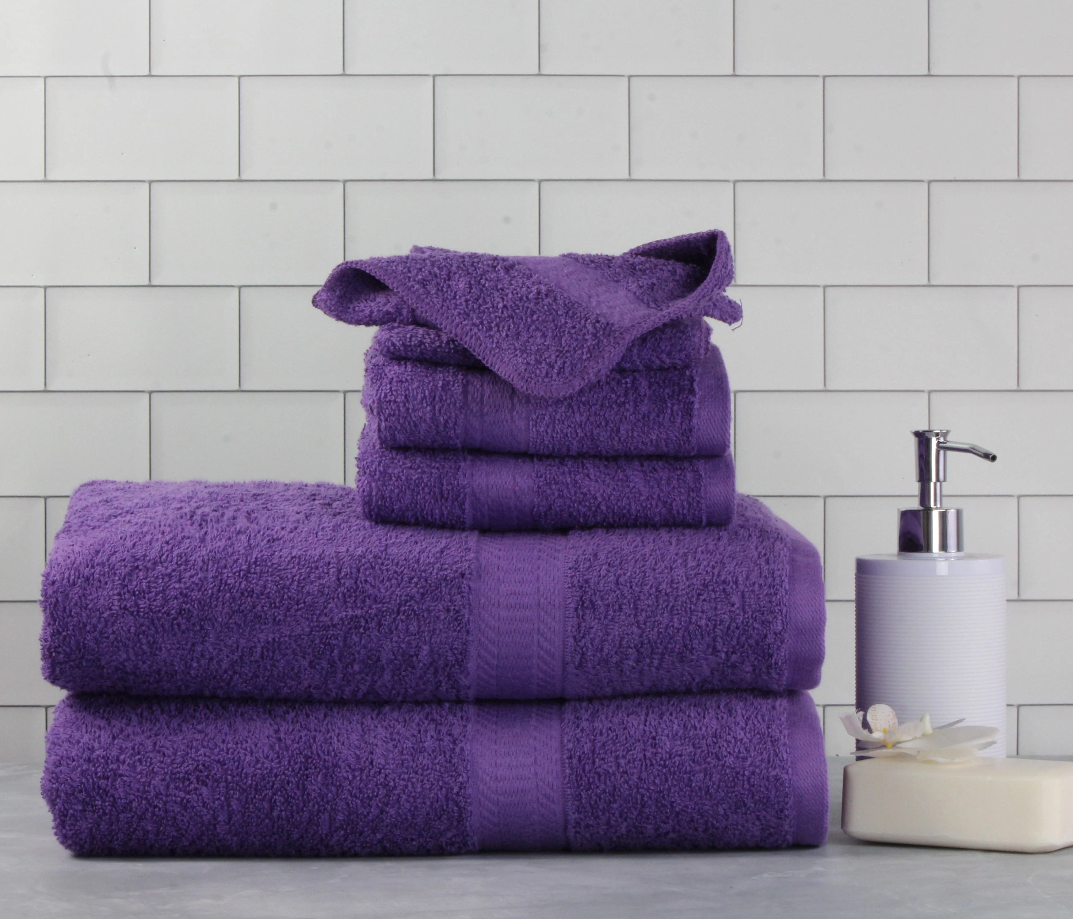 Mainstays Basic 6piece Towel Set Purple