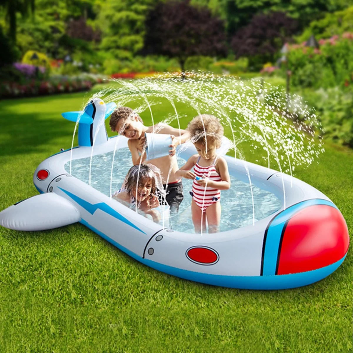 Littleduckling Inflatable Kiddie Pool Water Sprinkler Pool Inflatable