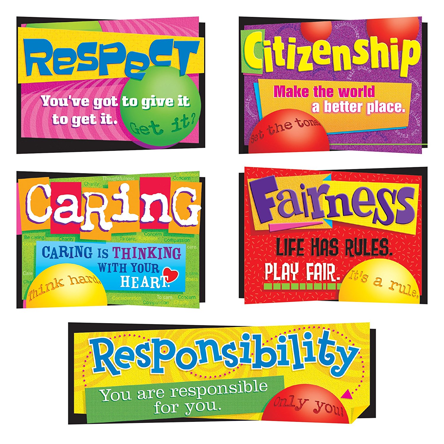Character Education Bulletin Board Set (T8146), Six individual posters