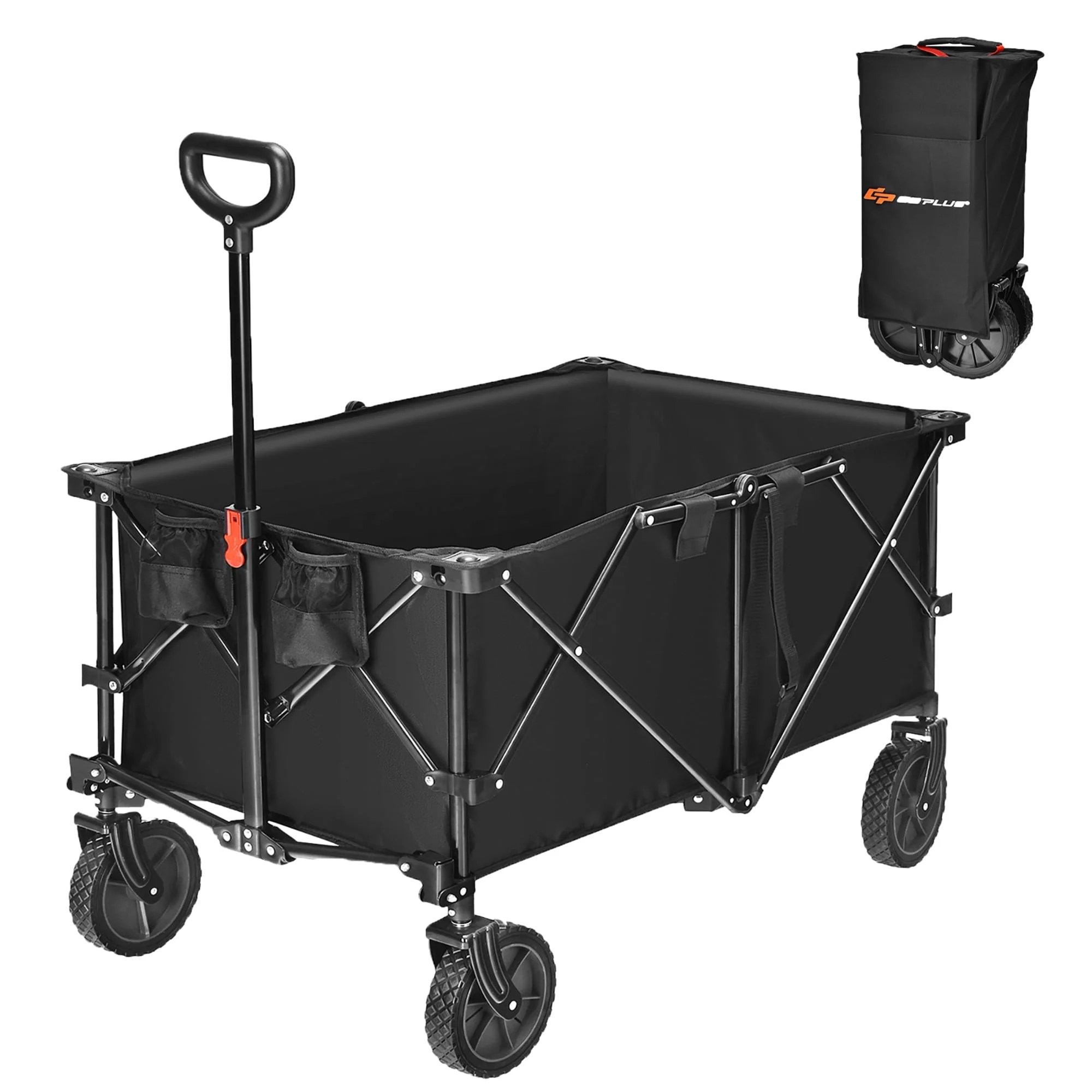Goplus Collapsible Folding Wagon Cart Outdoor Utility Garden Trolley