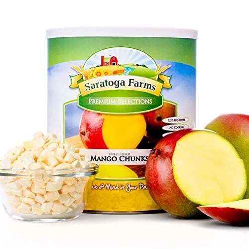 Saratoga Farms Freeze Dried Mango Chunks, 10 Can, 12oz (340g), 28
