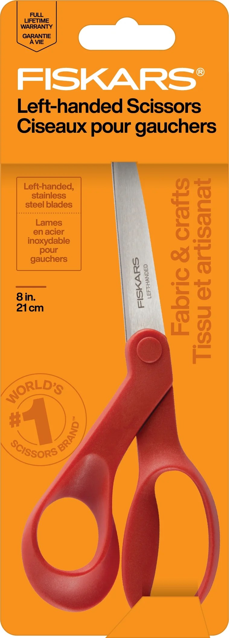 Fiskars Allpurpose Lefthanded Scissors (8"), Red