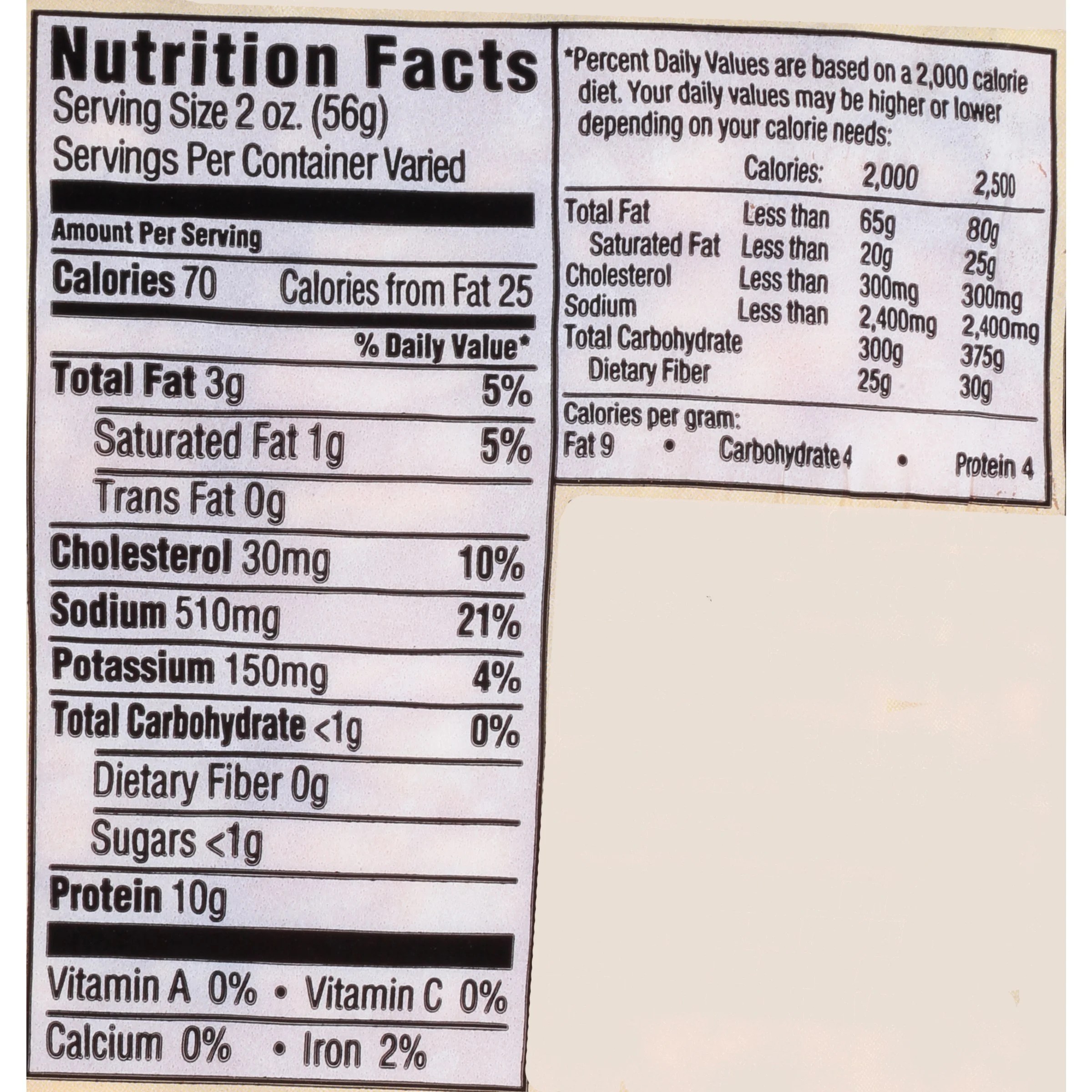 Web nutrition facts serving size 4 links (56g) servings per container 2.5 calories 90 calories from fat 40 ingredients turkey, water, potato starch, salt, dextrose, sugar, spices. 4 amount per serving calories: Low Sodium Turkey Deli Meat Nutrition Facts Nutrition Ftempo