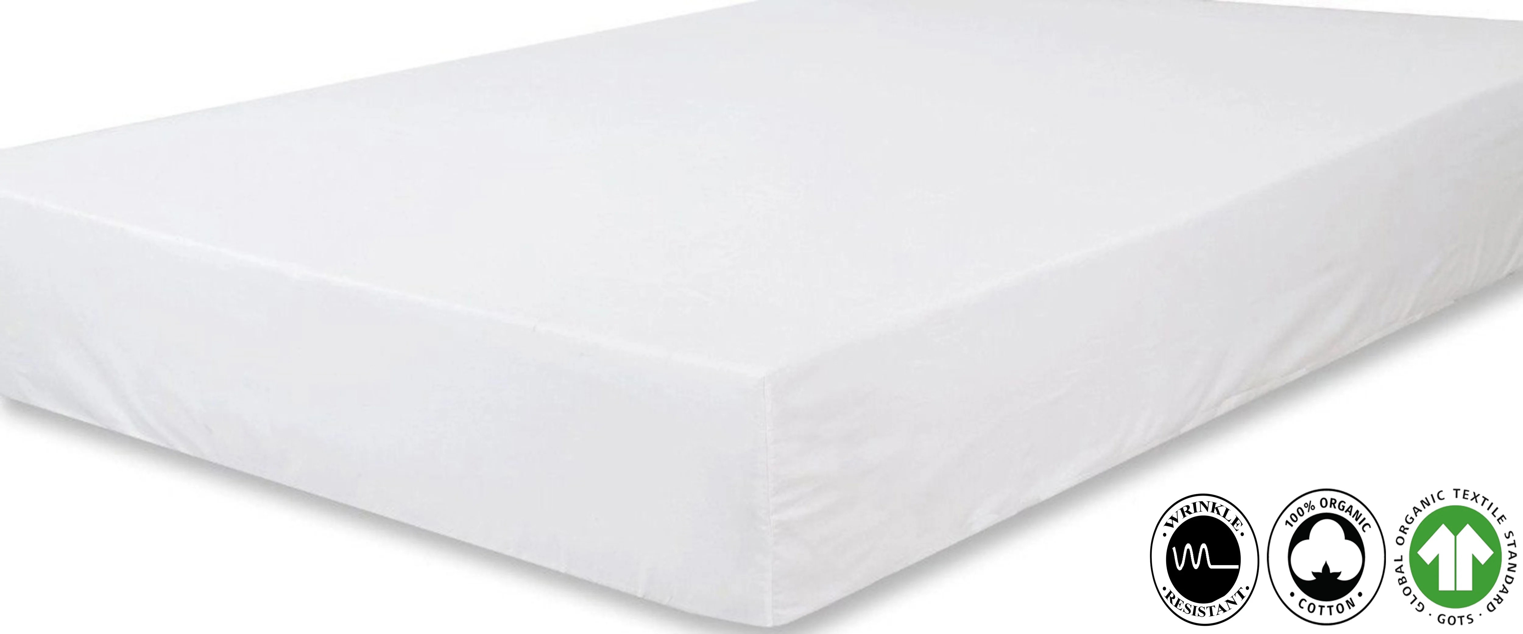 Organic Cotton Wrinkle Resistant Fitted Sheet Extra Deep Pockets