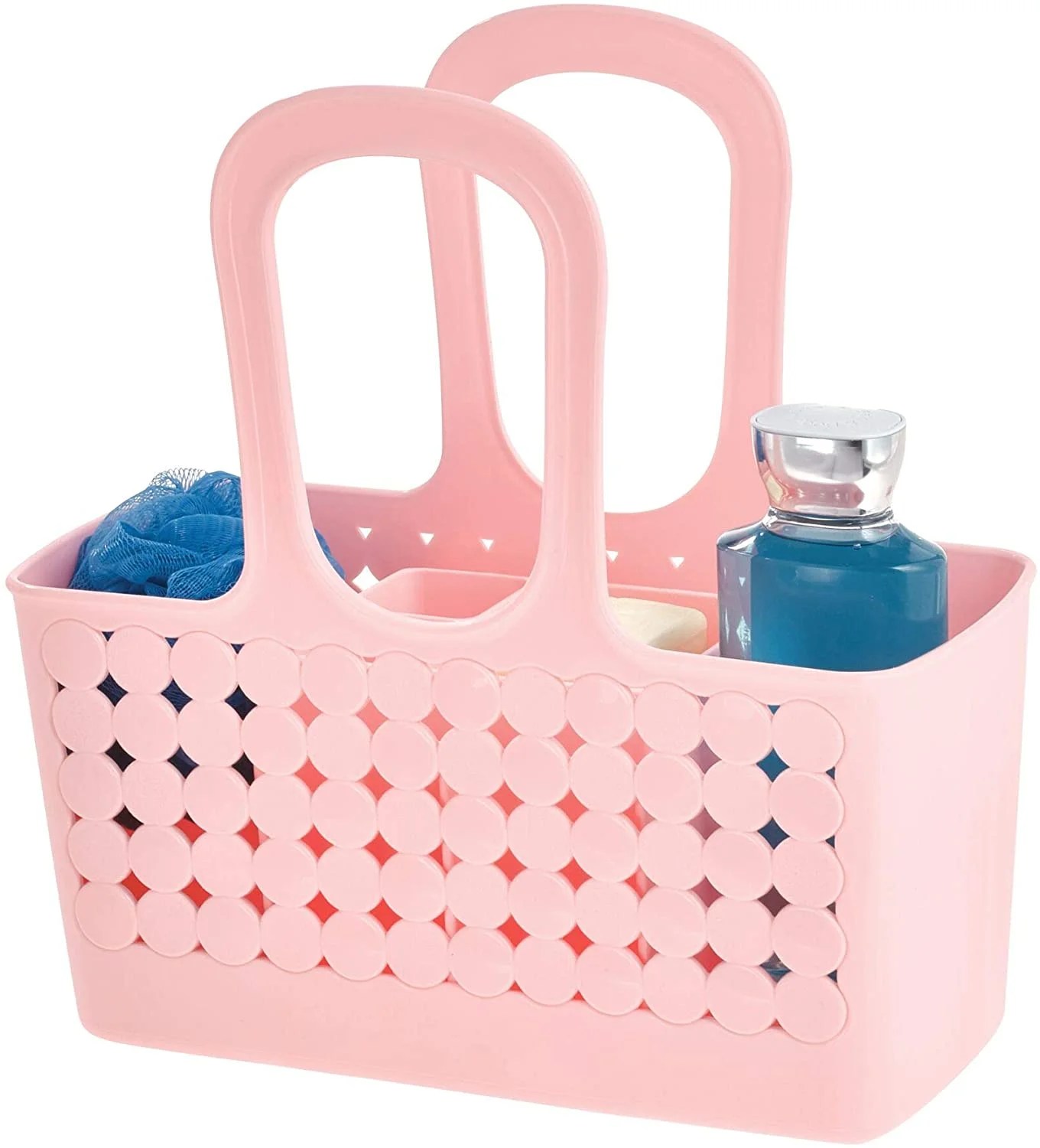 Plastic Bathroom Shower Tote Small Divided College Dorm Shower Caddy