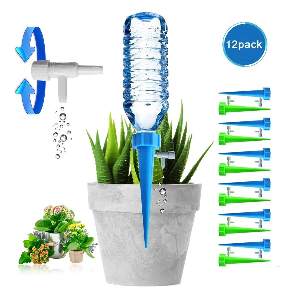 Upgraded Adjustable Self Watering Spikes.Indoor Outdoor Plastic Bottle