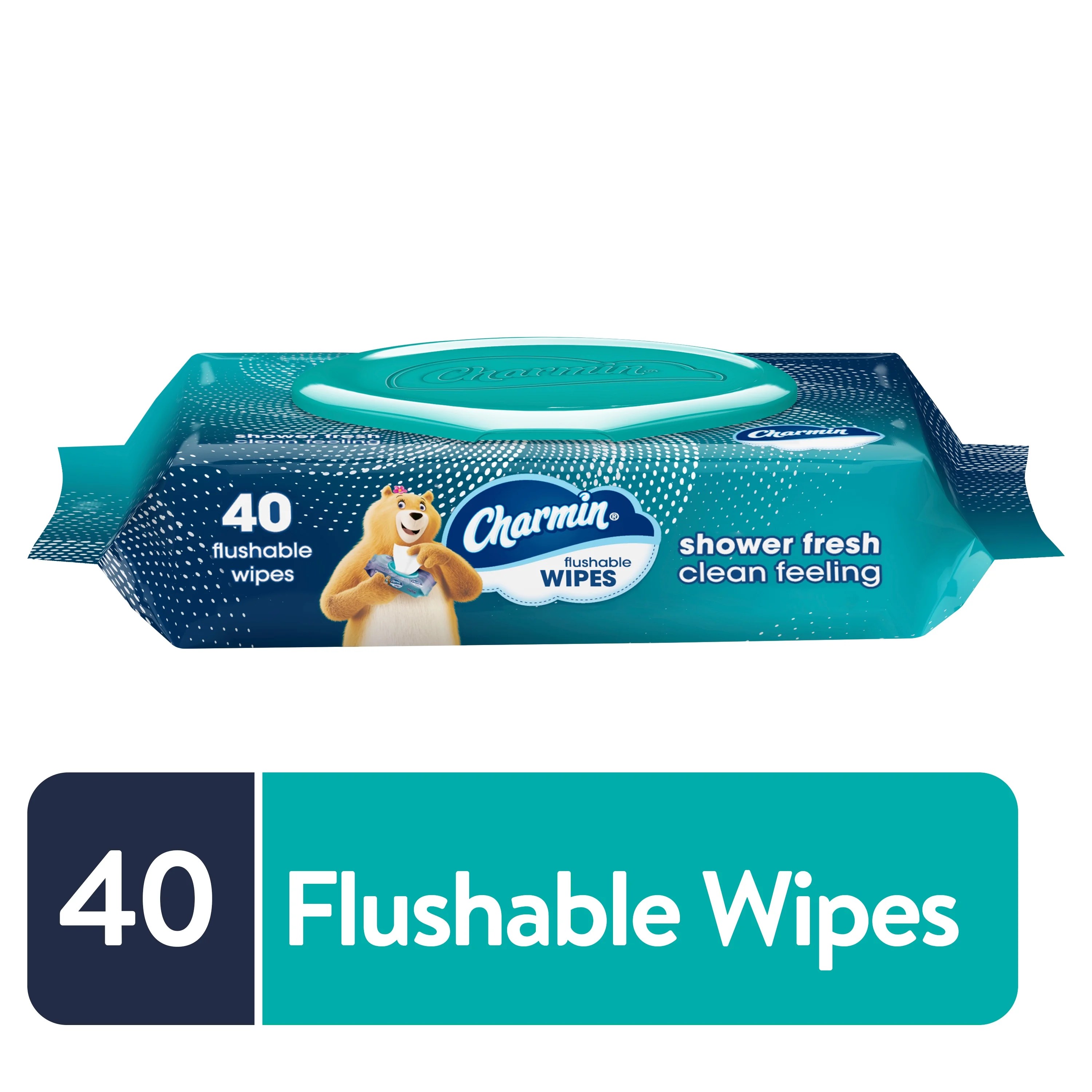 Charmin Flushable Wipes, 40 Flushable Wipes, 1 Count