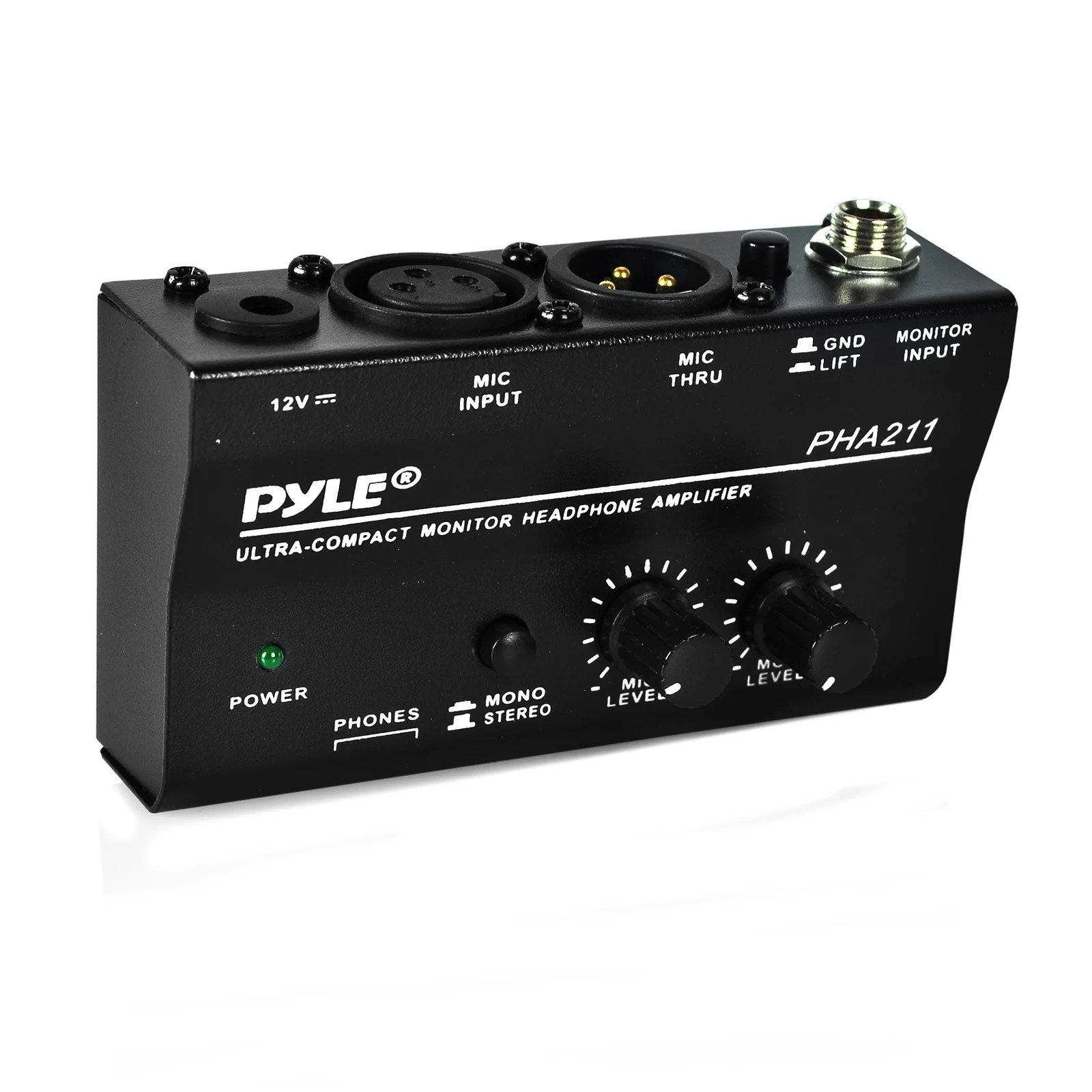 Compact Monitor Headphone Amplifier, +48V Phantom Power Pass Walmart