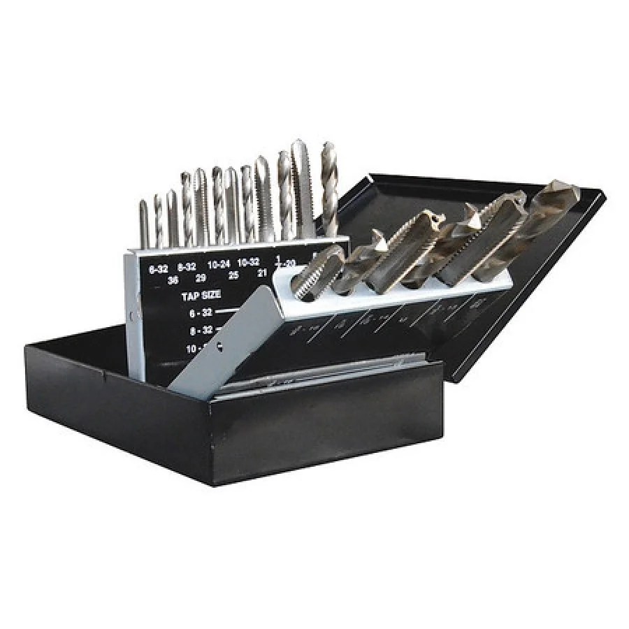 WESTWARD 5PXJ1 Gun Tap/Drill Bit Set,18 pcs