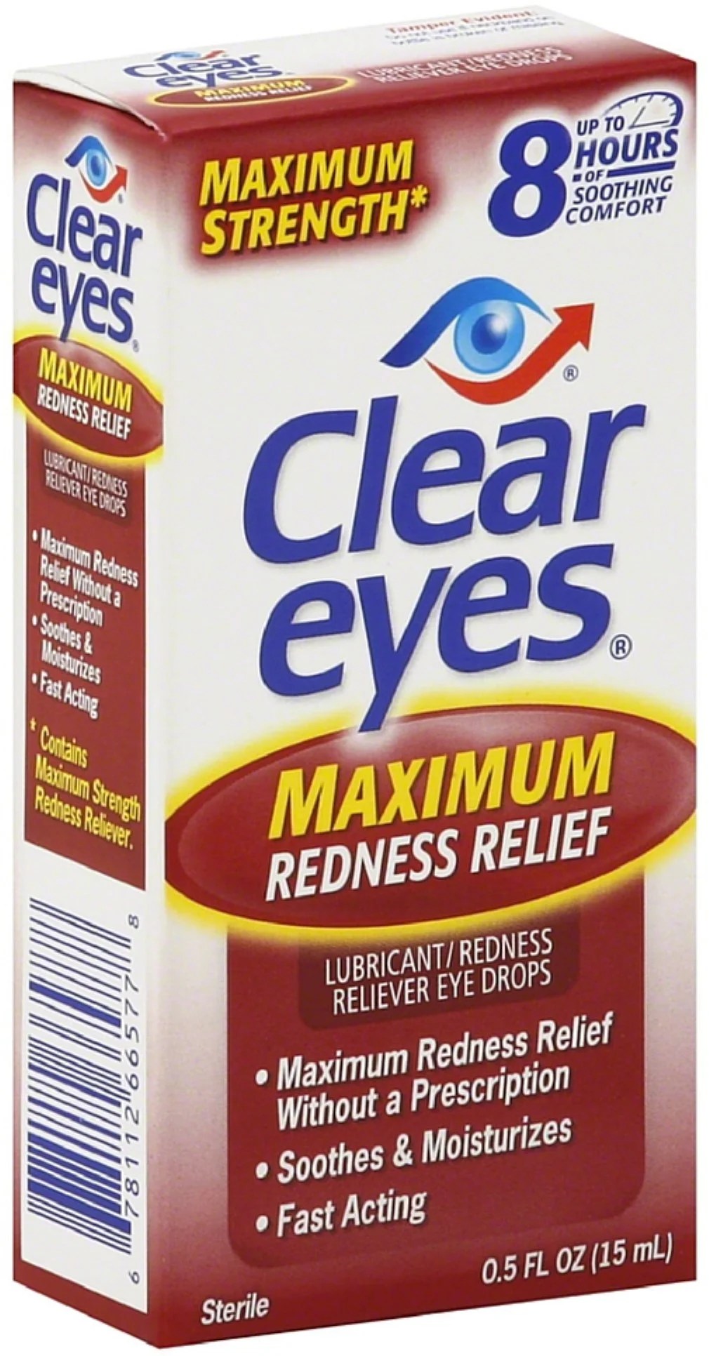 Clear Eyes Maximum Strength Redness Relief Eye Drops 0.50 oz (Pack of 2