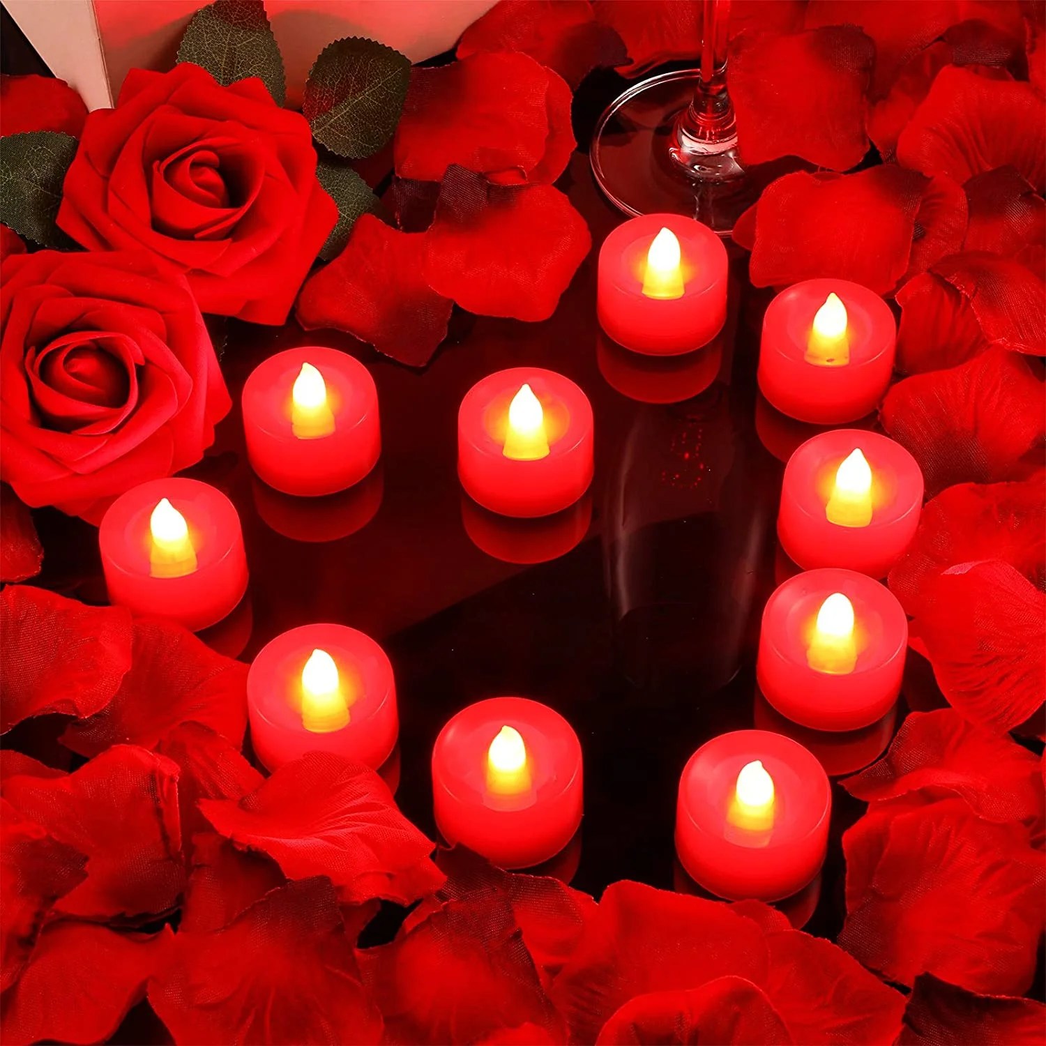 SHTUUYINGG9 Pieces LED Valentine's Day Candles Romantic Love Candles