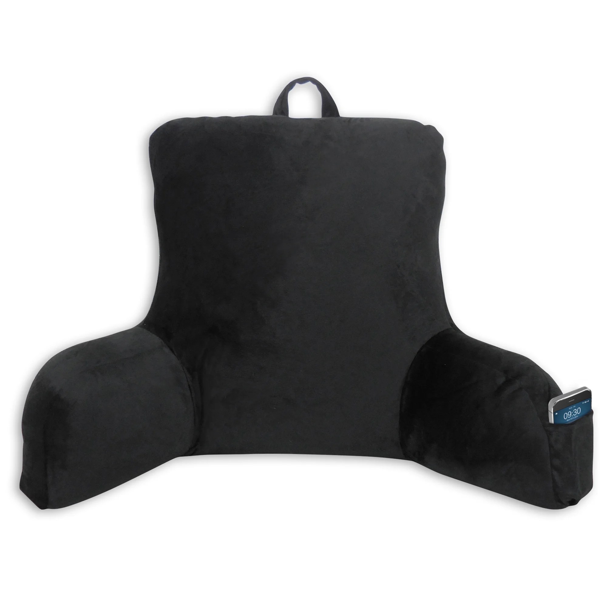 Bed Rest Lounger Pillow Faux Mink Fabric with Polyester Filling, Solid