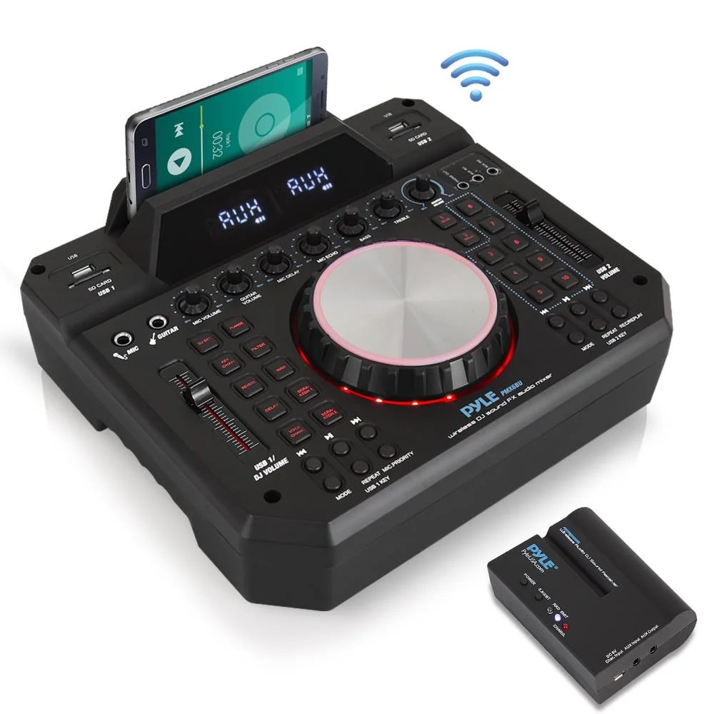PYLE PMX6BU Wireless DJ Sound FX Audio Mixer Bluetooth Stage