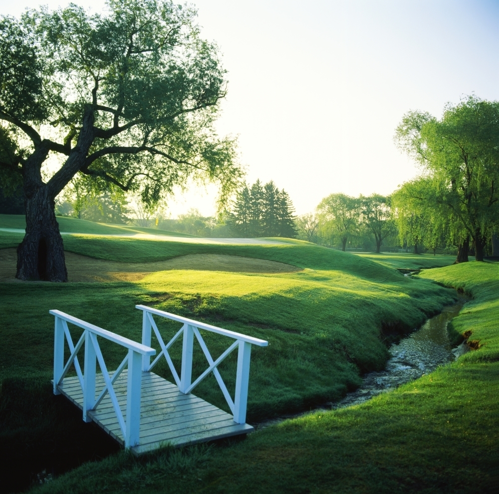 Footbridge in a golf course Inverness Golf Course Palatine