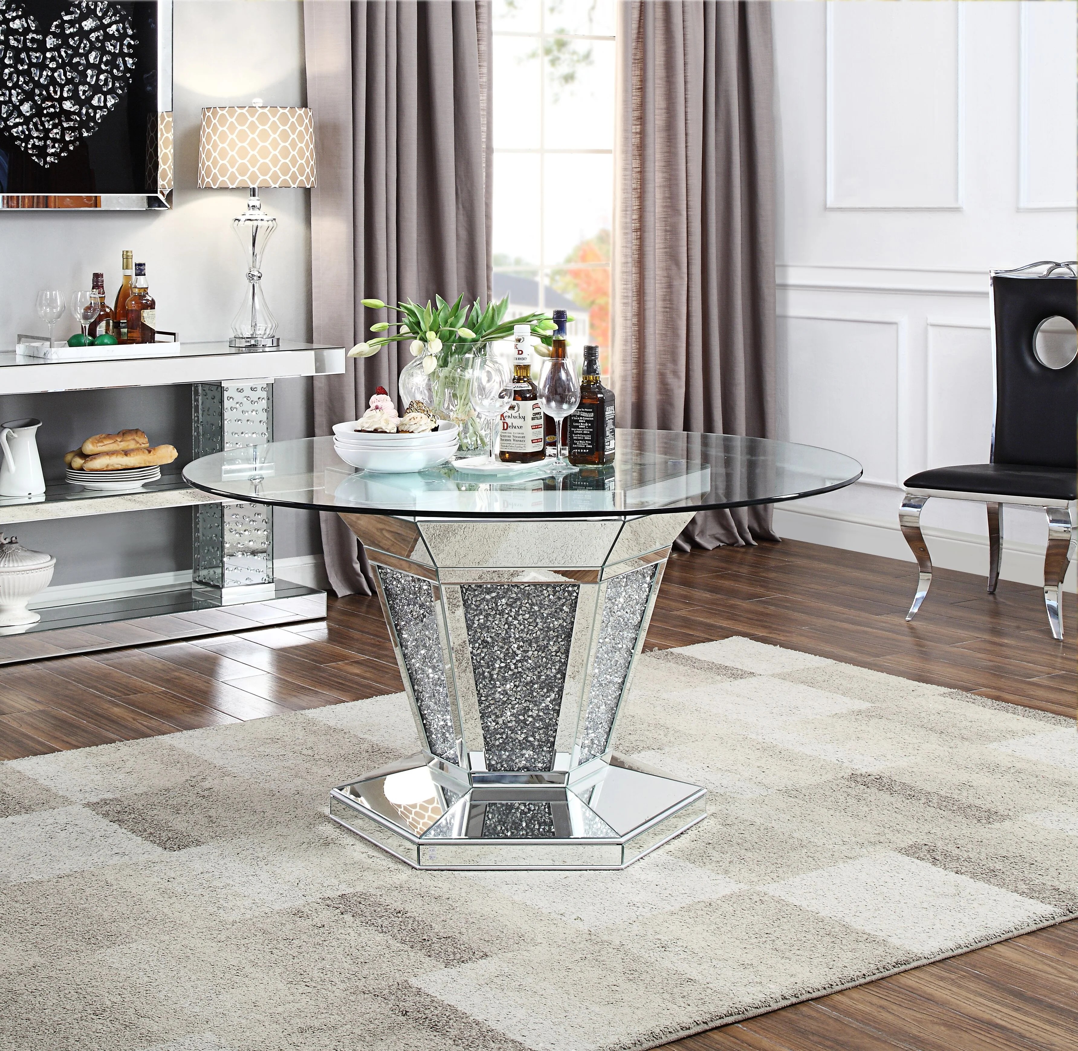 Aweinspiring Mirrored Dining Tables Photos Shikalexa