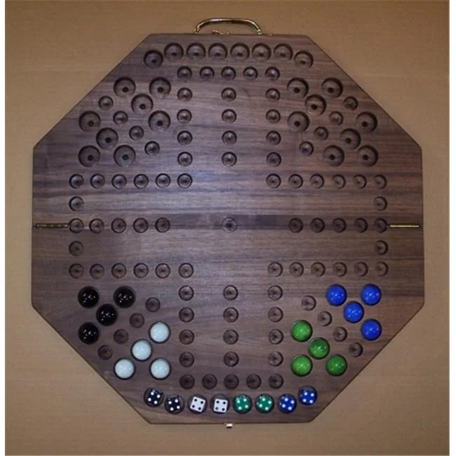 20 in. Octagon Aggravation Wooden Marble Game Board Fold Up Version