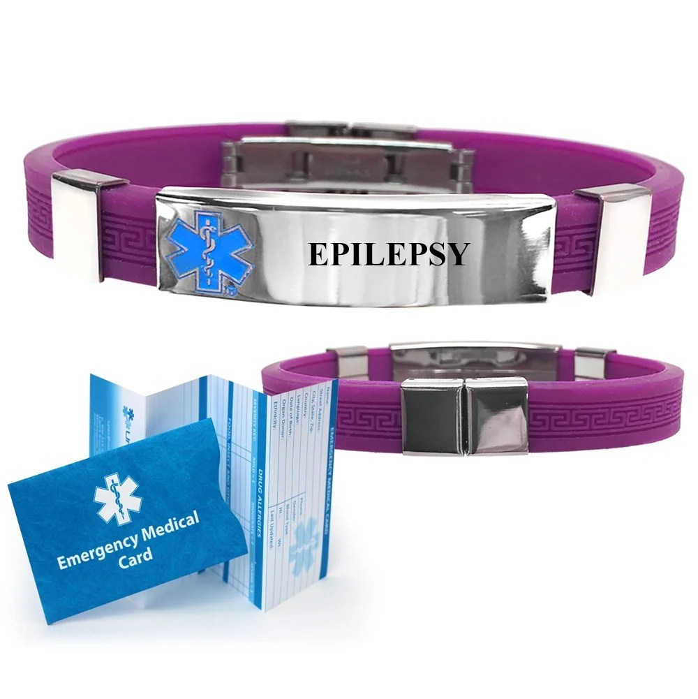 "Epilepsy" Designer Medical Alert ID Bracelet. Choose Color! Walmart
