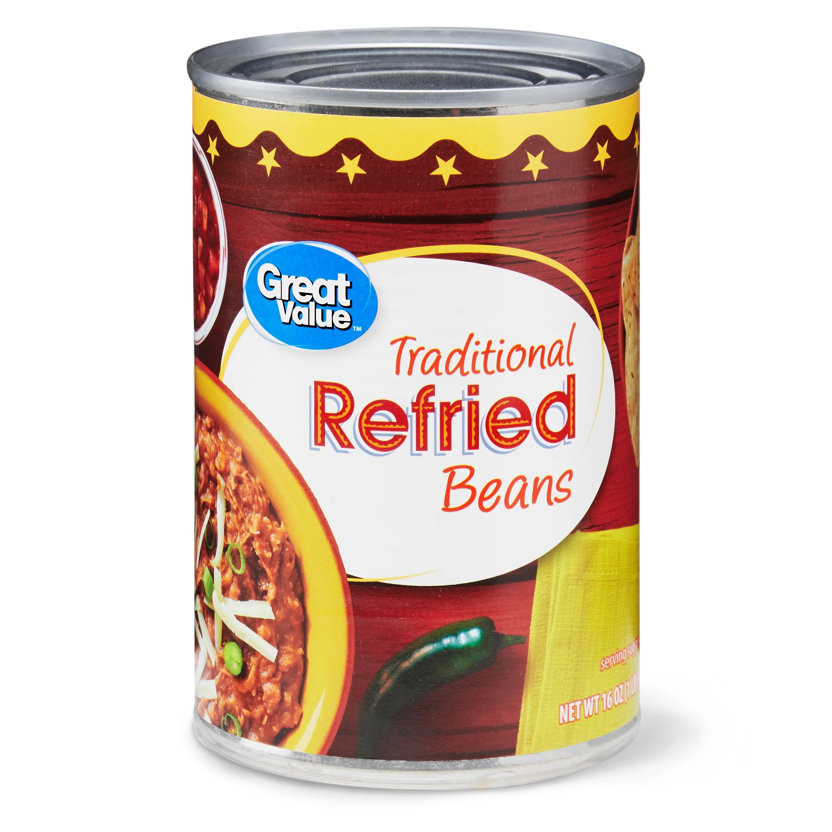 Great Value Traditional Refried Beans, 16 Oz