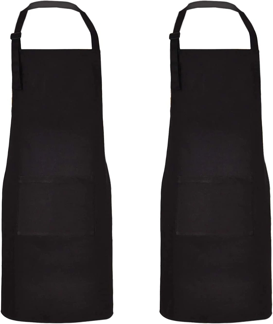 Invoibler 2 Pack Black Aprons for Cooking Plus Size，Men Women Aprons