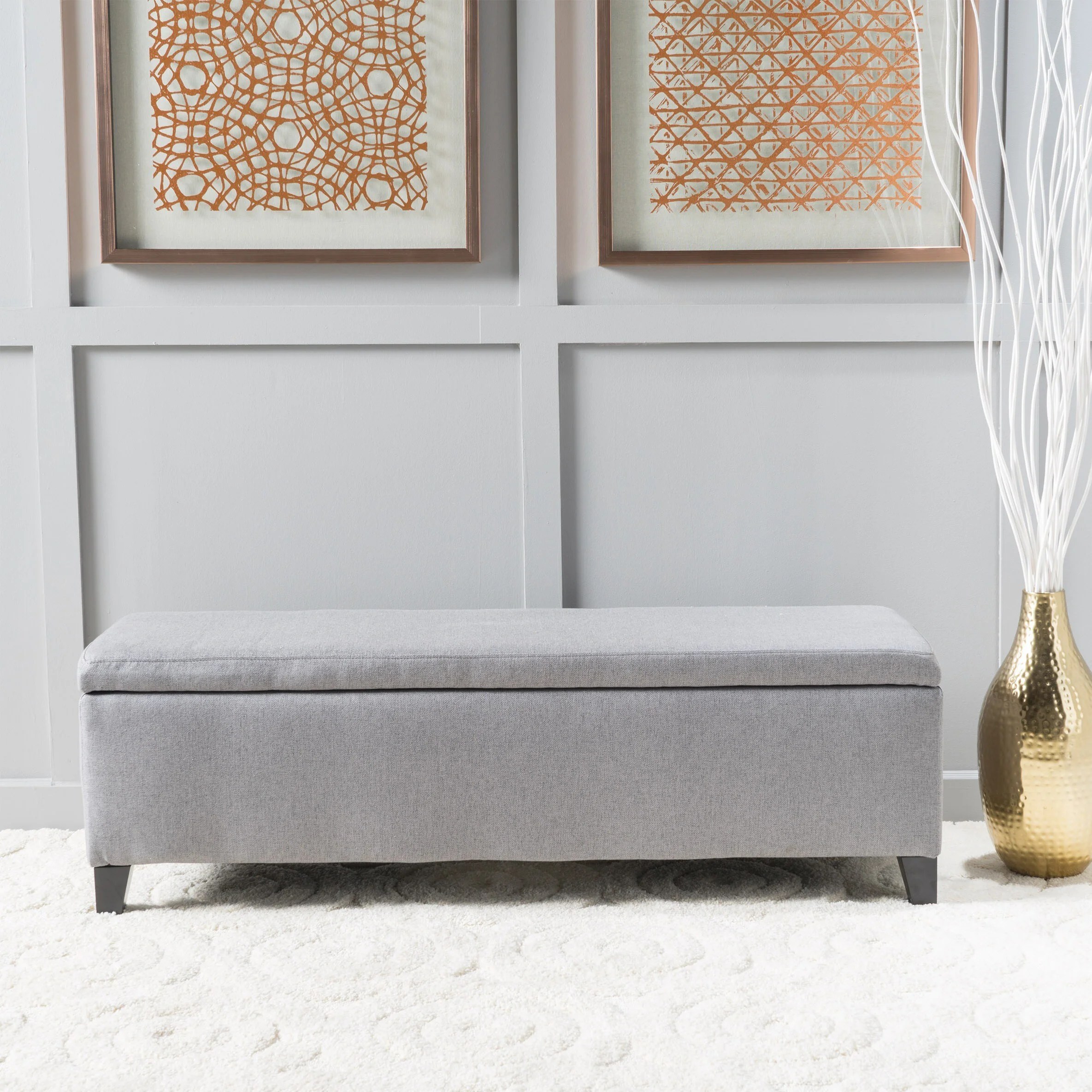 Christopher Knight Home Cleo Fabric Storage Ottoman Bench