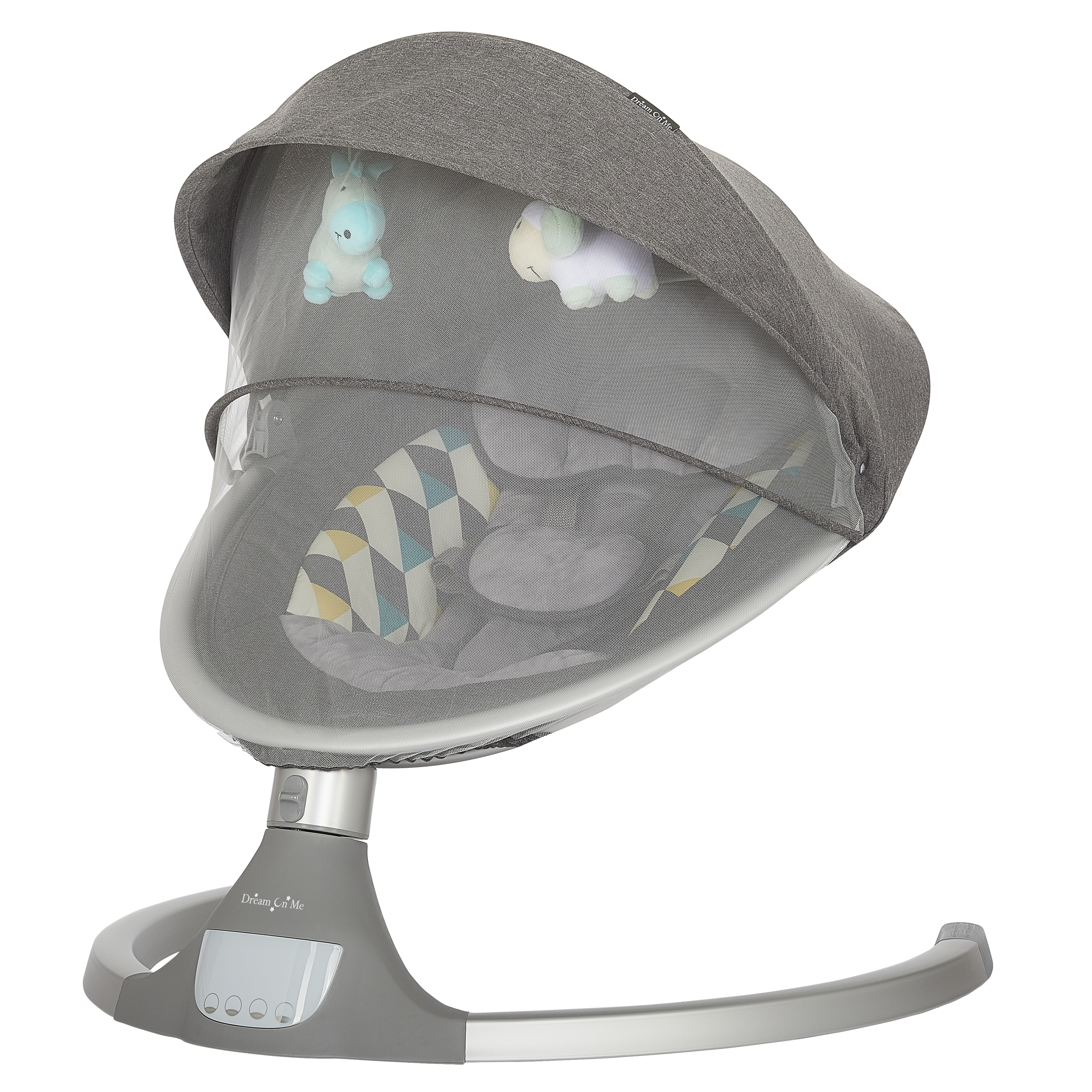 Dream On Me Zazu Cradling Swing in Grey and Blue Walmart