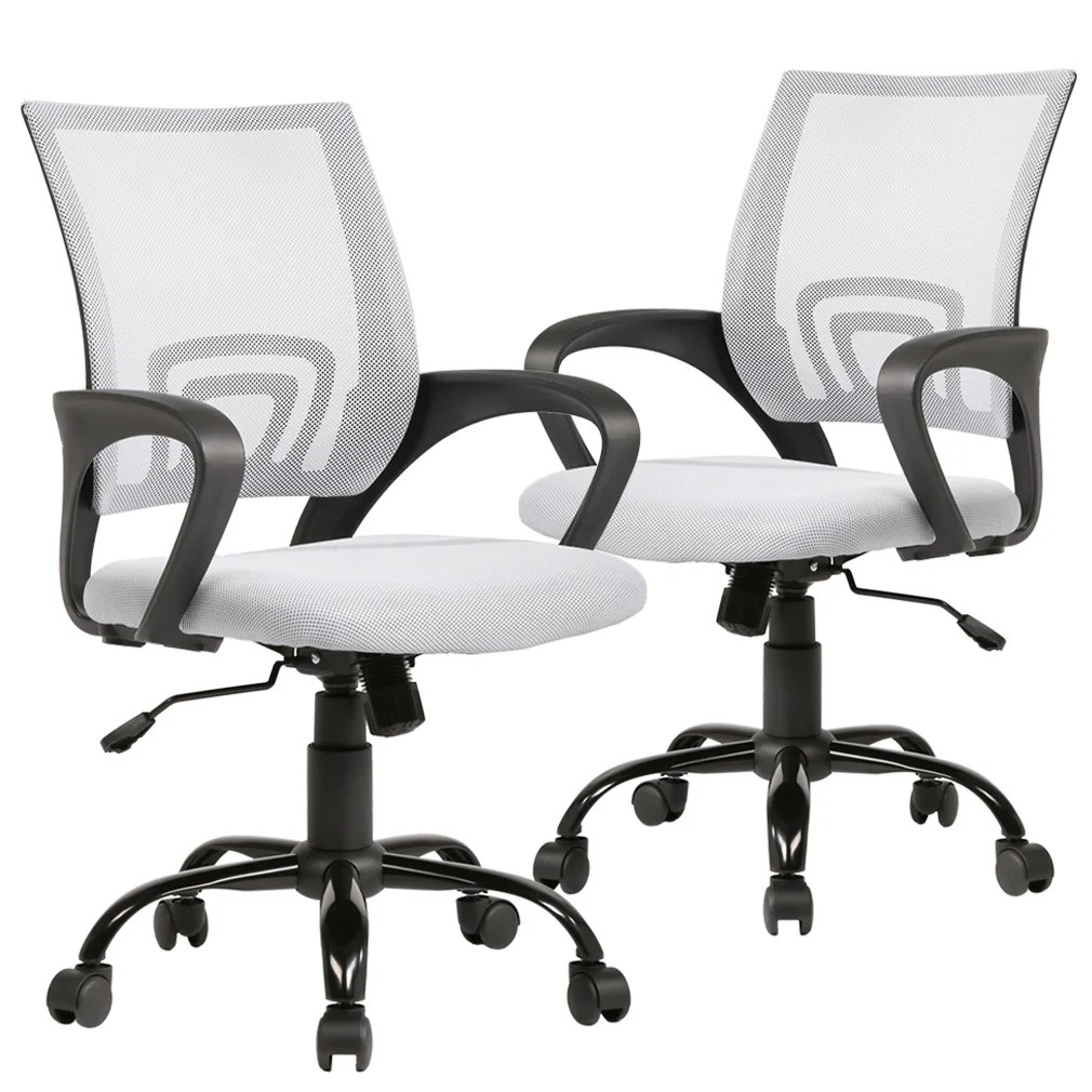 White Ergonomic Mesh Computer Office Desk Task Chair w/Metal Base H12