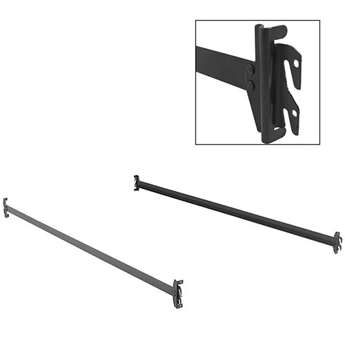 Queen 82Inch 84H Black Bed Frame Side Rails with HookOn Brackets for Headboards and Footboards