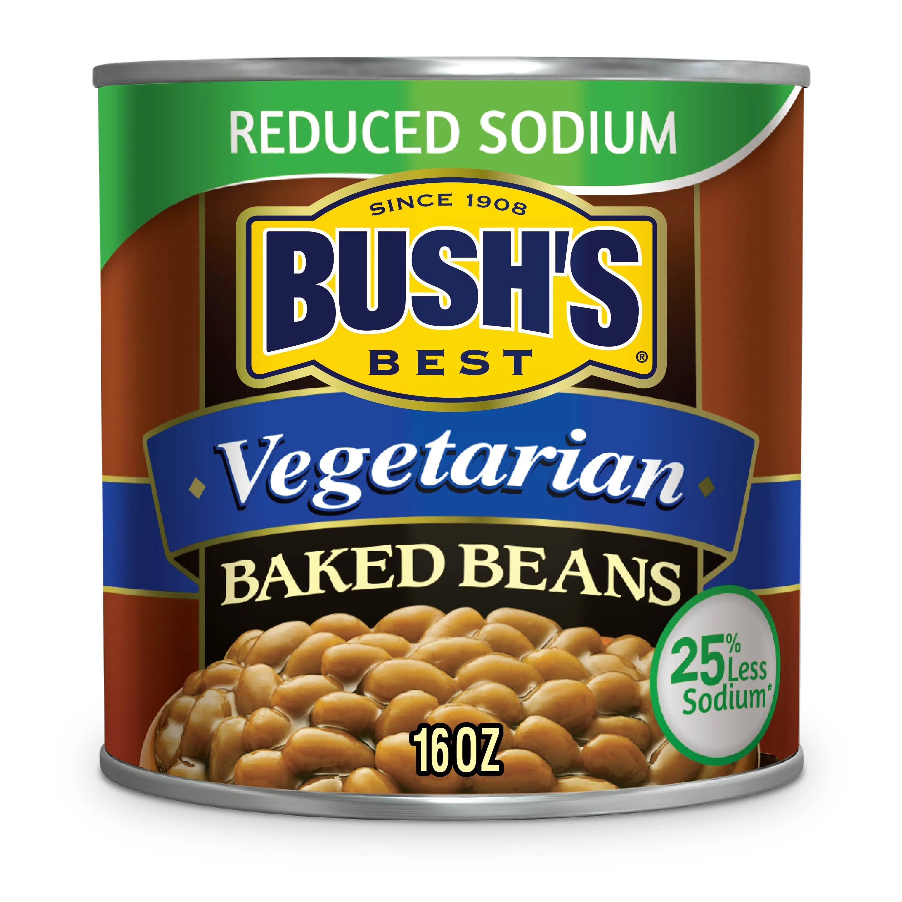 BUSH'S Reduced Sodium Vegetarian Baked Beans, Plant Based Protein