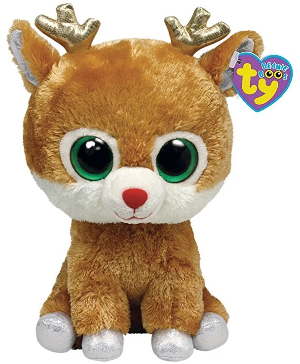 TY Beanie Boos Alpine Reindeer (Green Eyes) Holiday (Christmas