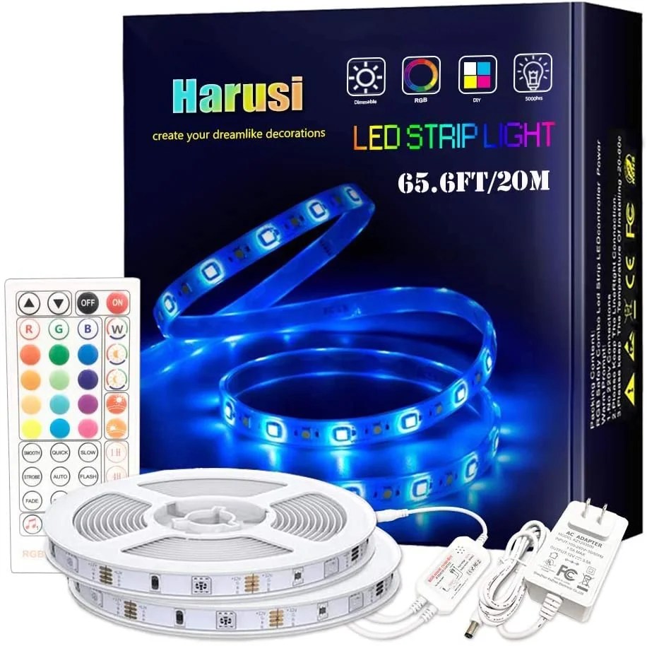 LED Strip Lights UltraLong 65.6ft 20M Music Sync Color Changing Light LED Strip Lights UltraLong 65.6ft 20M Music Sync Color Changing Light