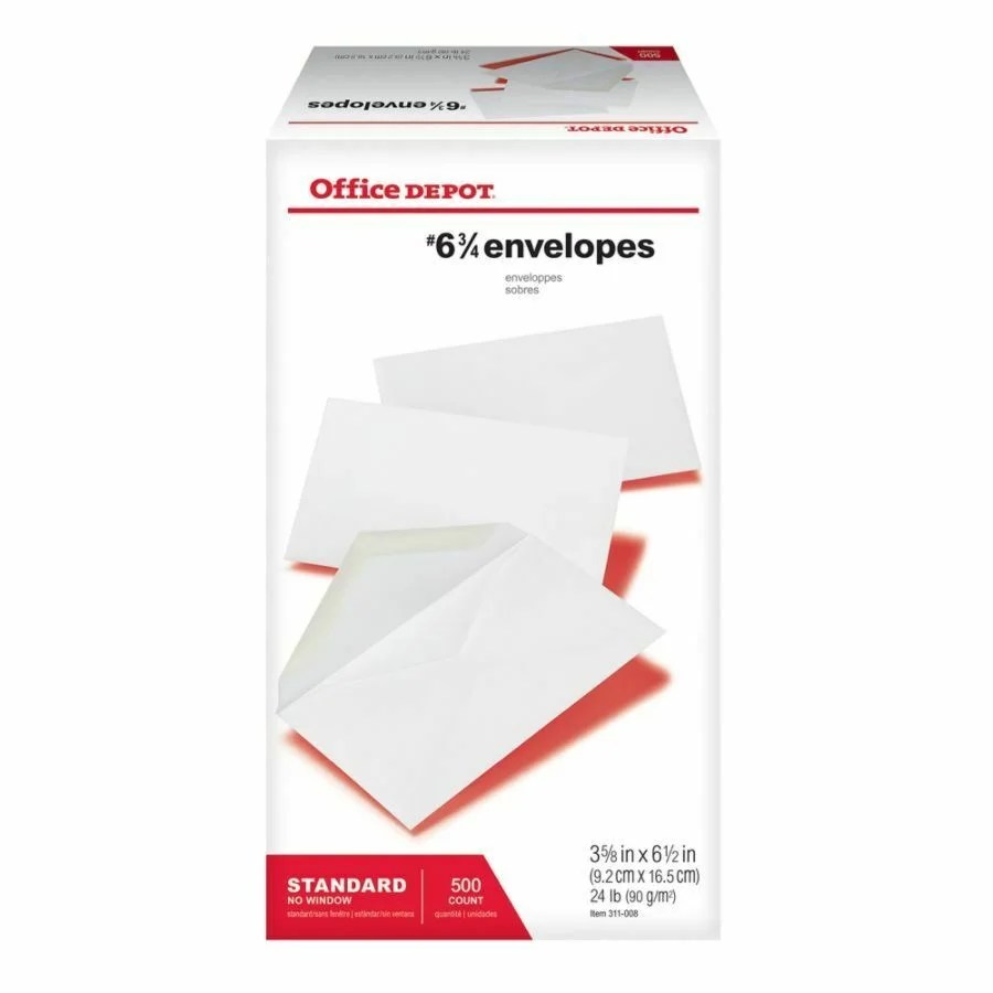 Office Depot Brand 6 3/4 AllPurpose 3 5/8" x 6 1/2" Envelopes, White