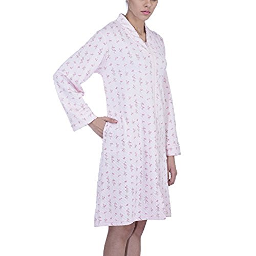 EZI Women's ZipFront Comfy Quilted Cotton Robe