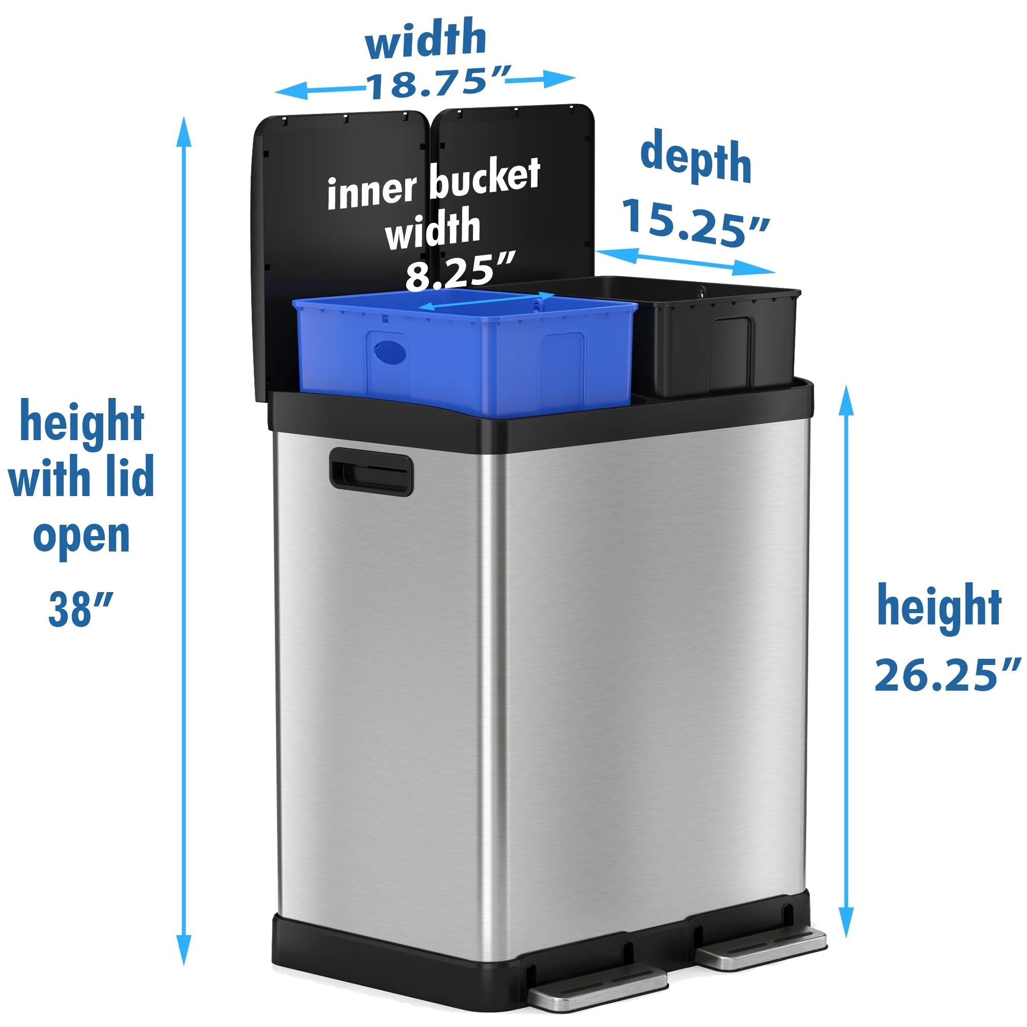 Buy iTouchless SoftStep 16 Gallon Stainless Steel Step Trash Can