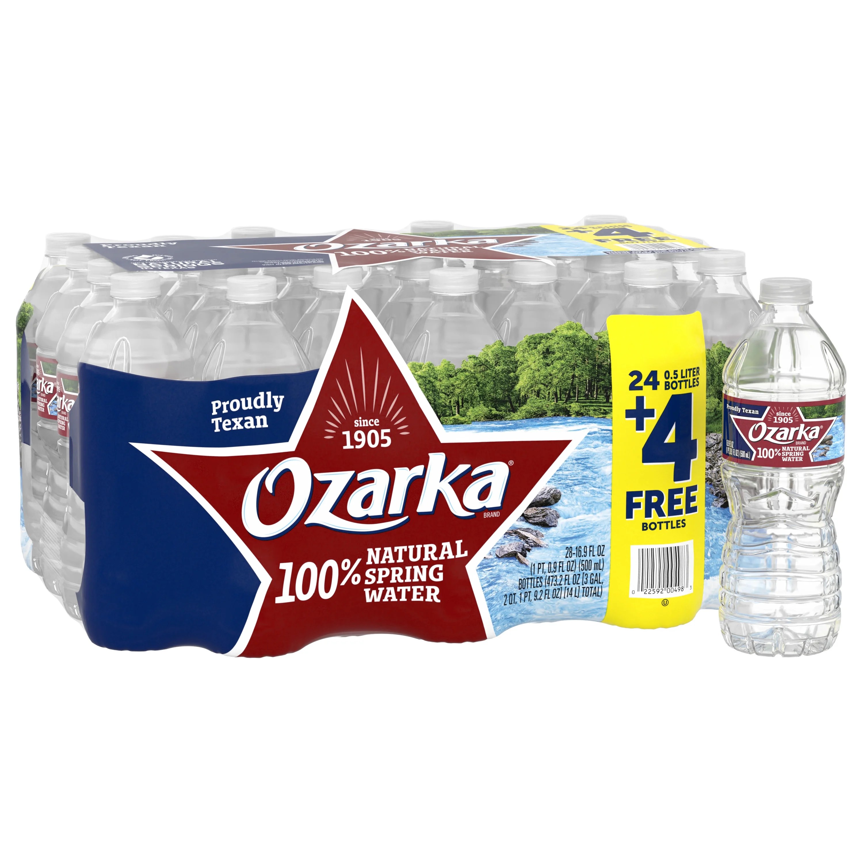 OZARKA Brand 100 Natural Spring Water, 16.9ounce plastic bottles