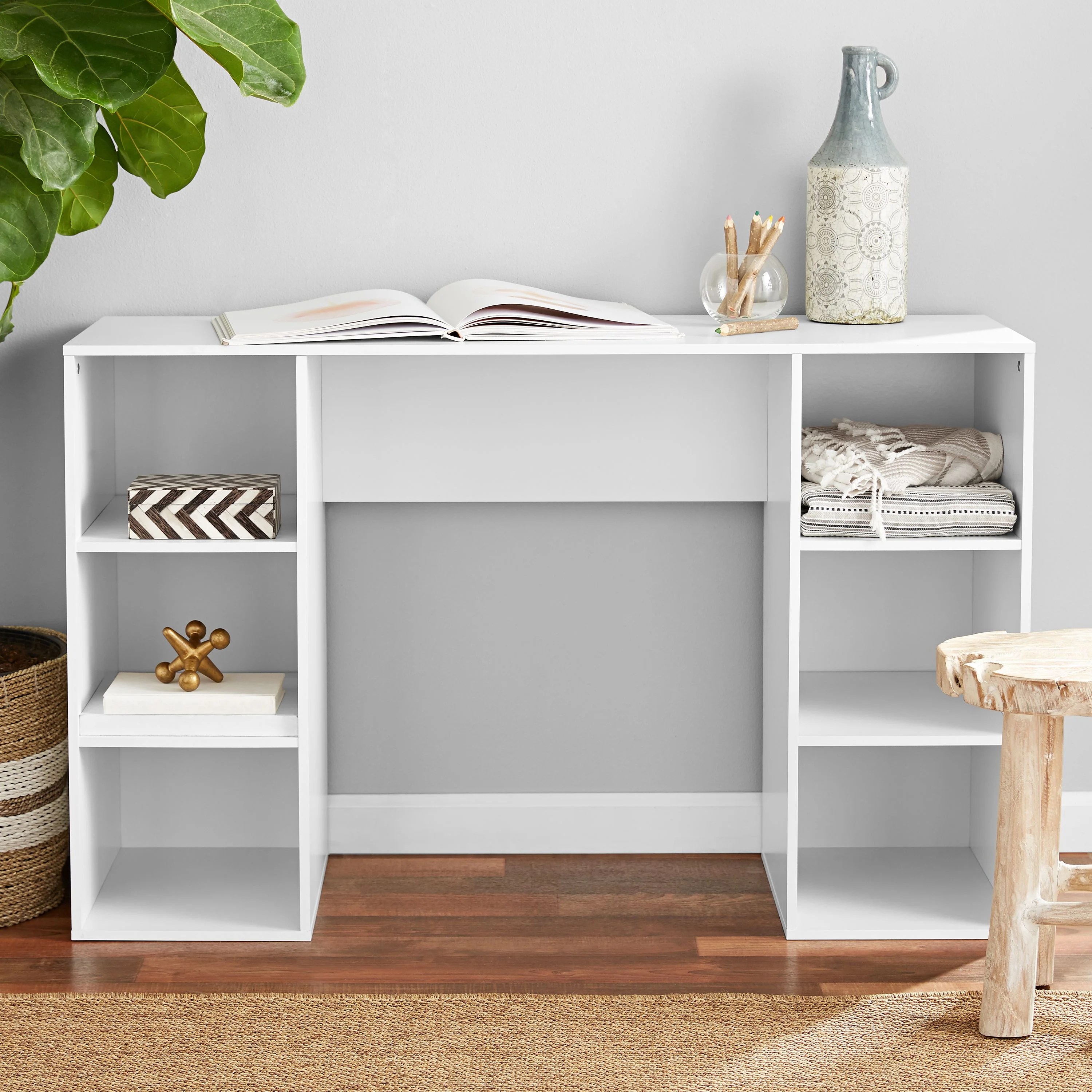 Mainstays 6 Cube Storage Computer Desk, Multiple Colors