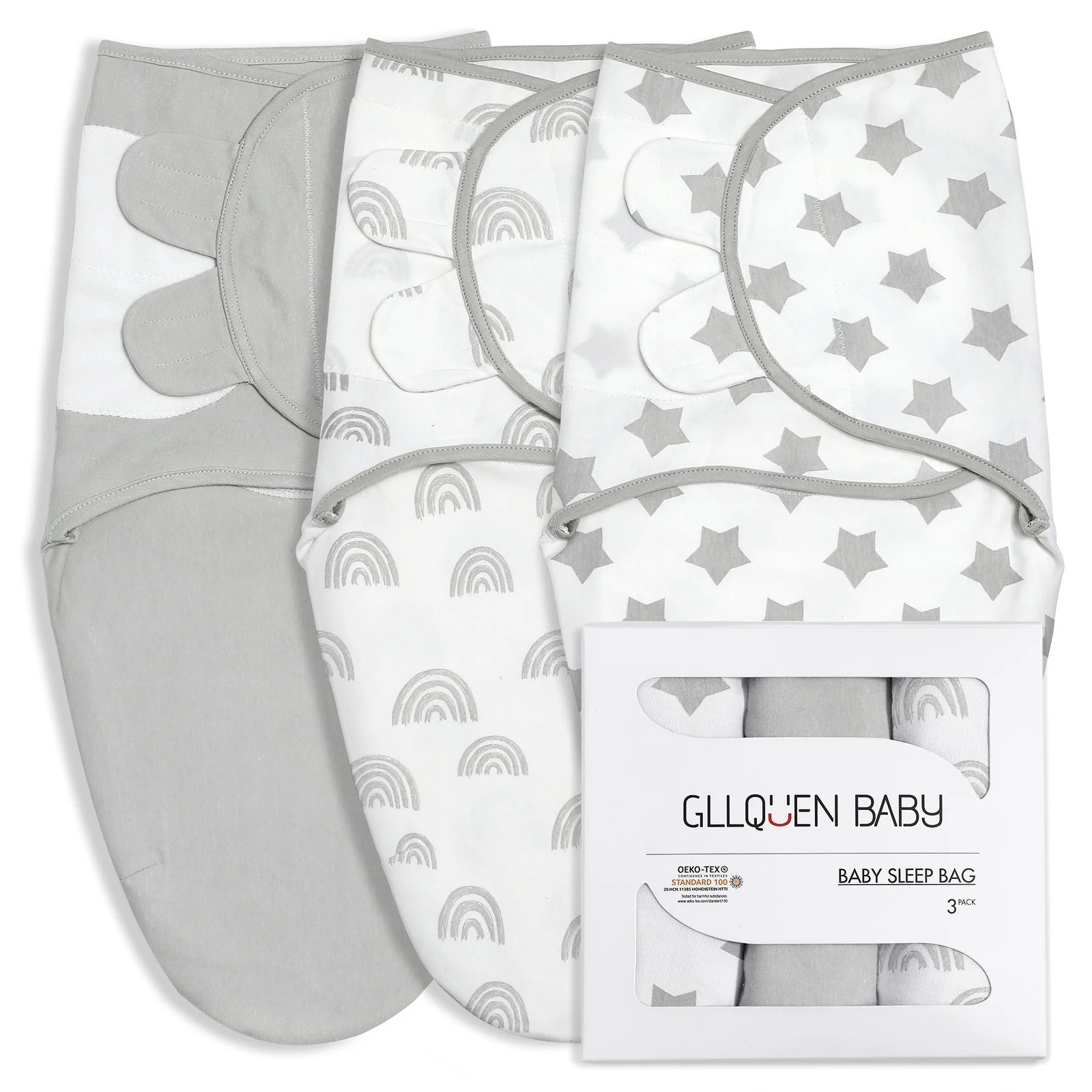 Gllquen Baby Organic Cotton Swaddle Blankets for 03 Months Infant Boys