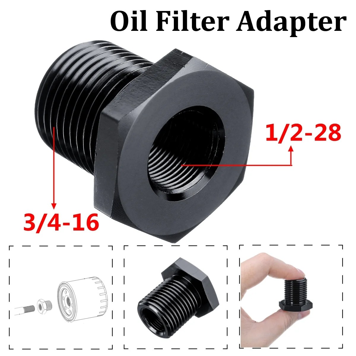 1/228 to 3/416 Threaded Suppressor Filter Adapter Screw Steel