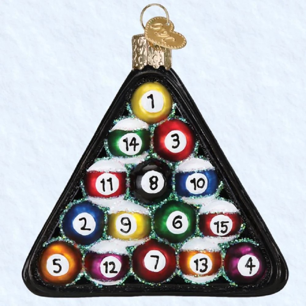 Billiards.Com After Christmas 2023 Old World Christmas Billiard Balls Glass Ornament 44069 Pool Decoration