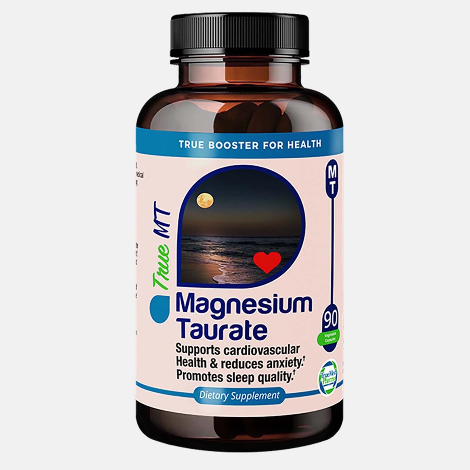 TrueMed Magnesium Taurate 1500 mg 90 Capsules Supports Cardiovascular