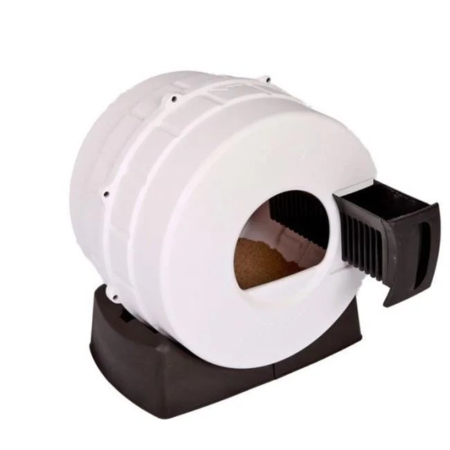 Litter Spinner Quick Clean Cat Litter Box, Witty White