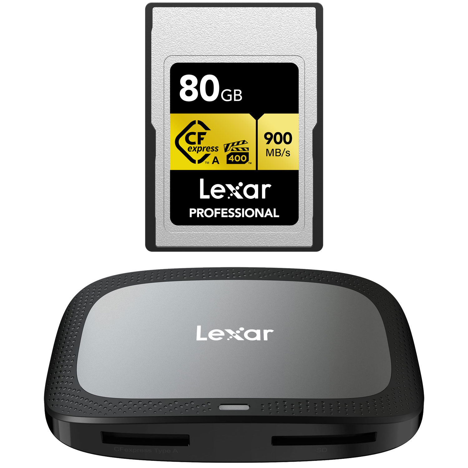 Lexar CFexpress Type A Pro Gold R900/W800 Memory Card, 80GB Bundle with