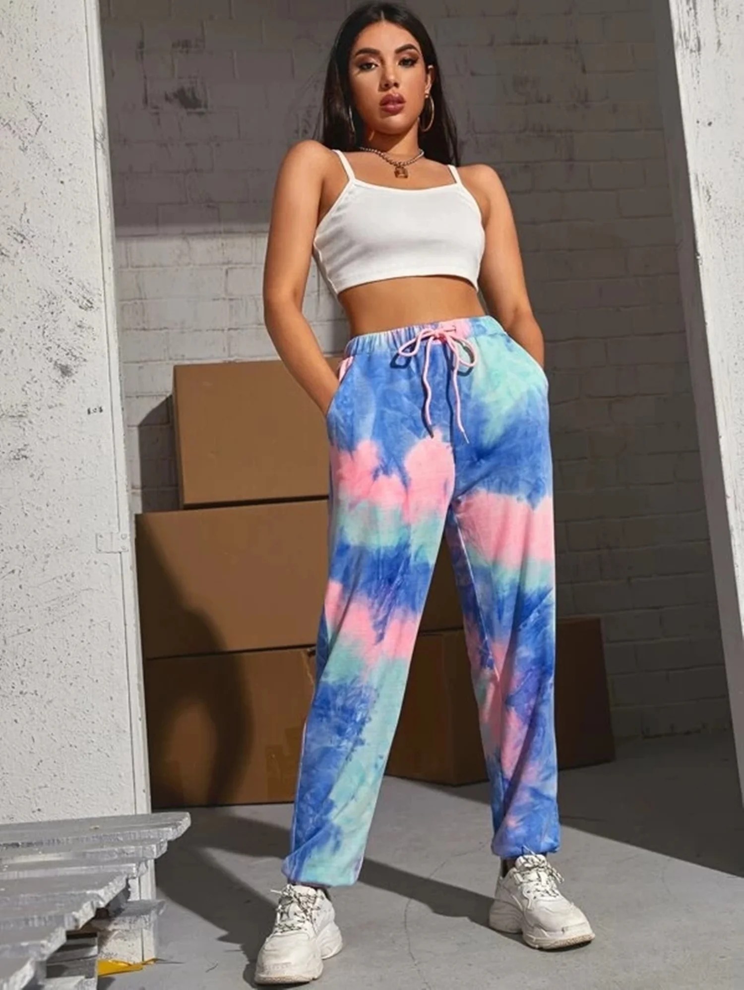 AMaVo SXXL Women Ladies Casual Sweatpants Tie Dye Sport Pants Active AMaVo SXXL Women Ladies Casual Sweatpants Tie Dye Sport Pants Active