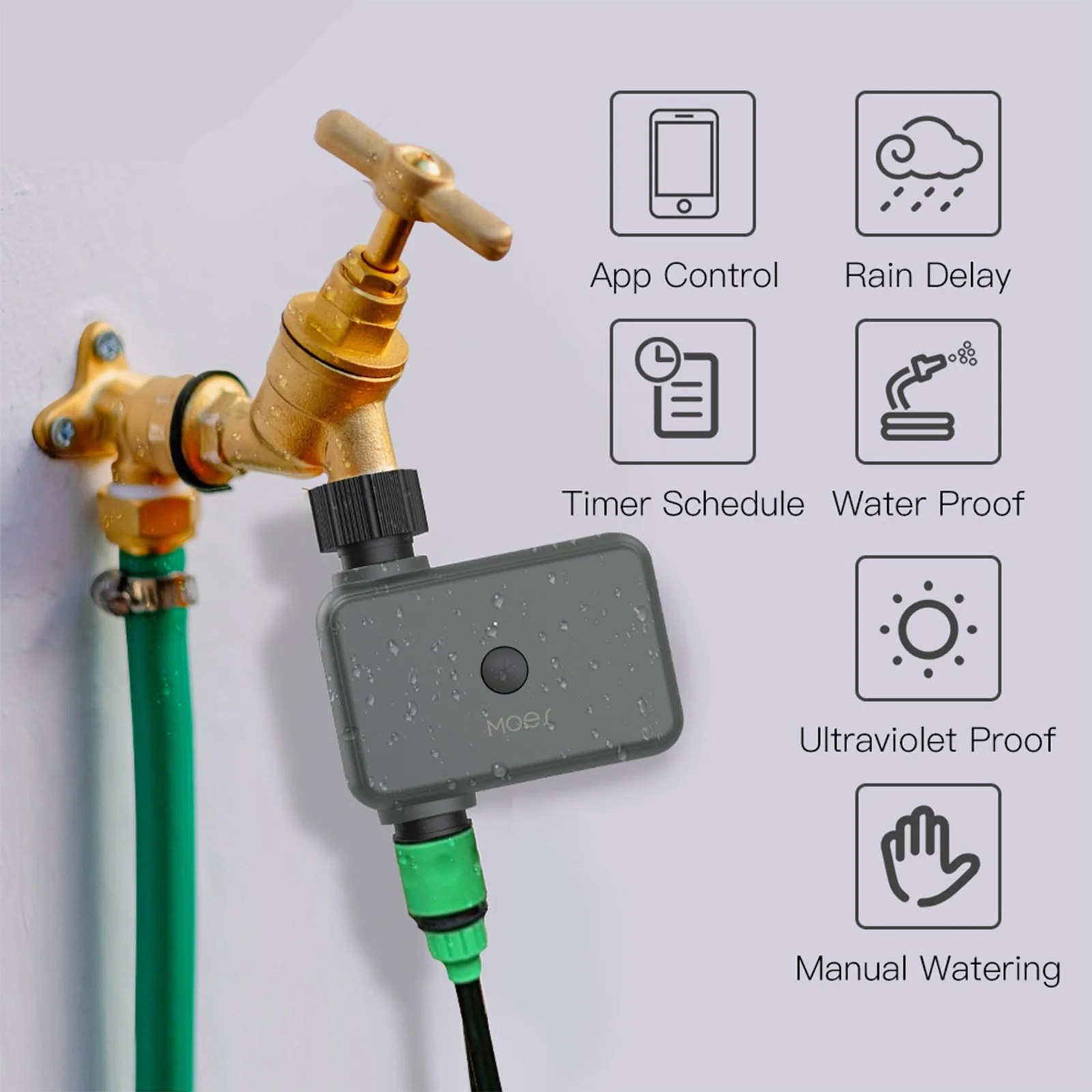 XEOVHVLJ Smart SpriNkler Water Timer Bluetooth Water Hose Faucet Timer With Rain Delay