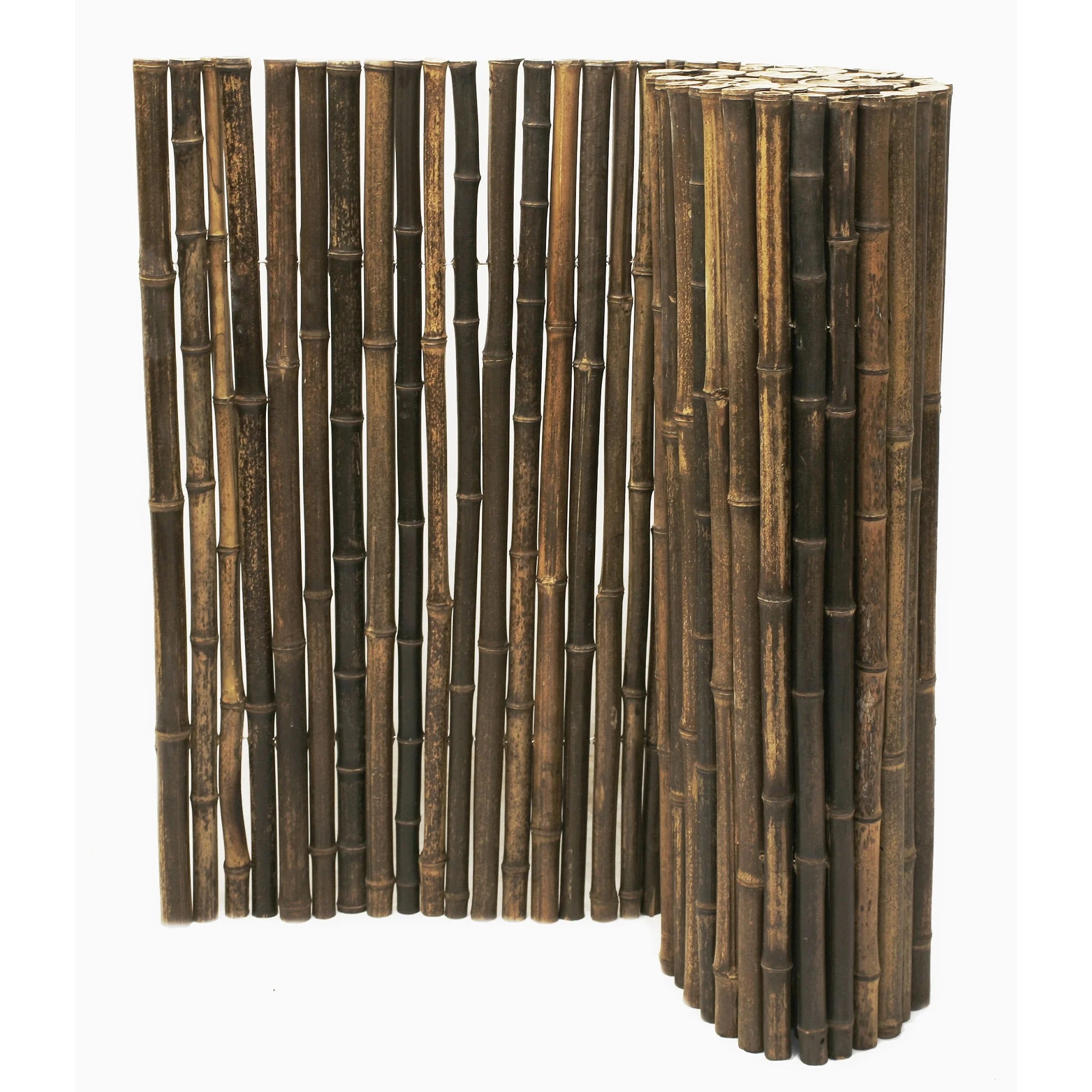Backyard XScapes Bamboo Fence Panel Natural Black 1" D x 3' H x 8' L